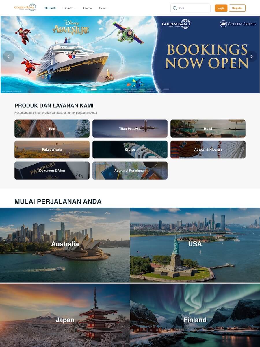contoh website wisata custom