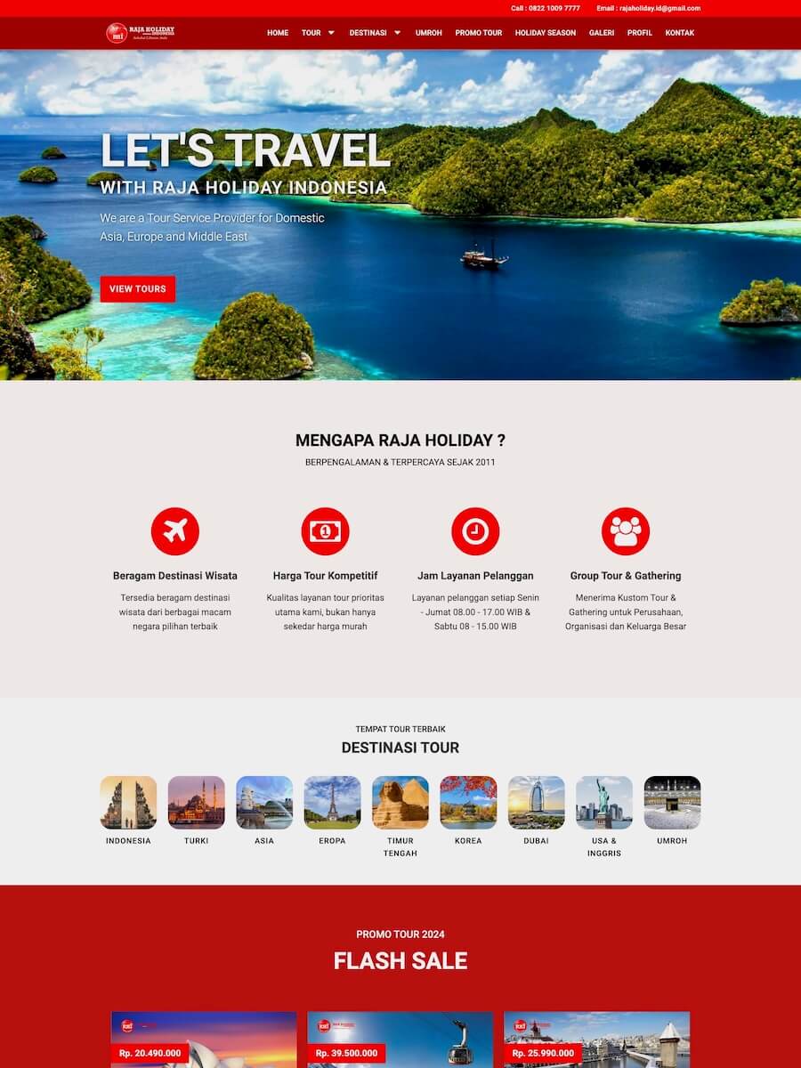 contoh website wisata profesional